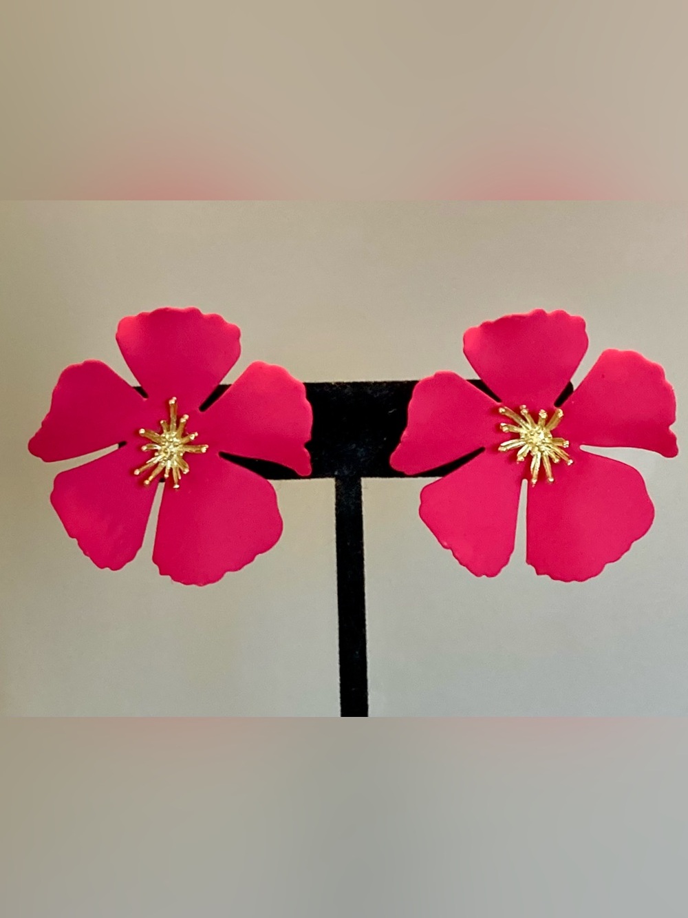 Pink Floral Petal Stud Earrings
